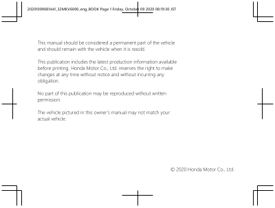 Honda Forza 750 – Owners Manual EN (2020)